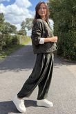 Cabbage Rose Cotton Quilted Jacket Deep Moss